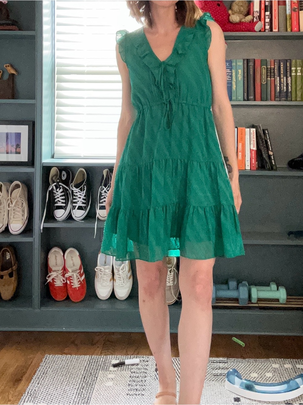 HD in Paris Teal Textured Dress Top